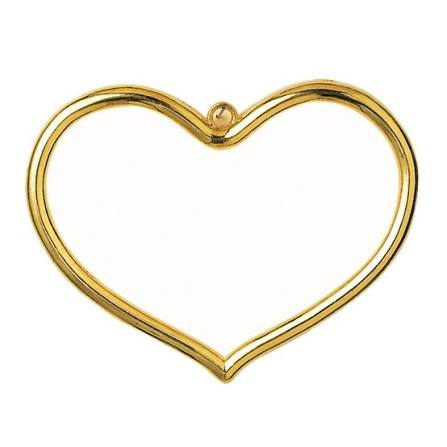 Cadre cœur doré métal brillant