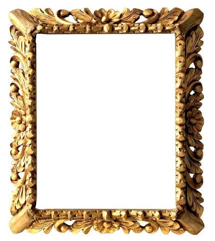 Cadre baroque doré sculpté feuilles d'acanthe
